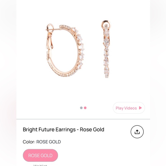 By Alexa Rae BAR Rose Gold Necklace and Hoop Earrings Set Magnetic Clasp - Picture 3 of 3